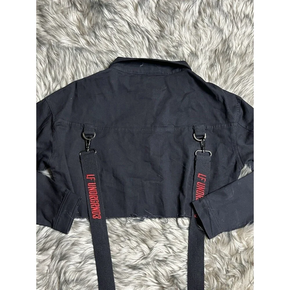 LF The Brand LF UNDRGRND3 Black Cropped Jacket Women Sz S